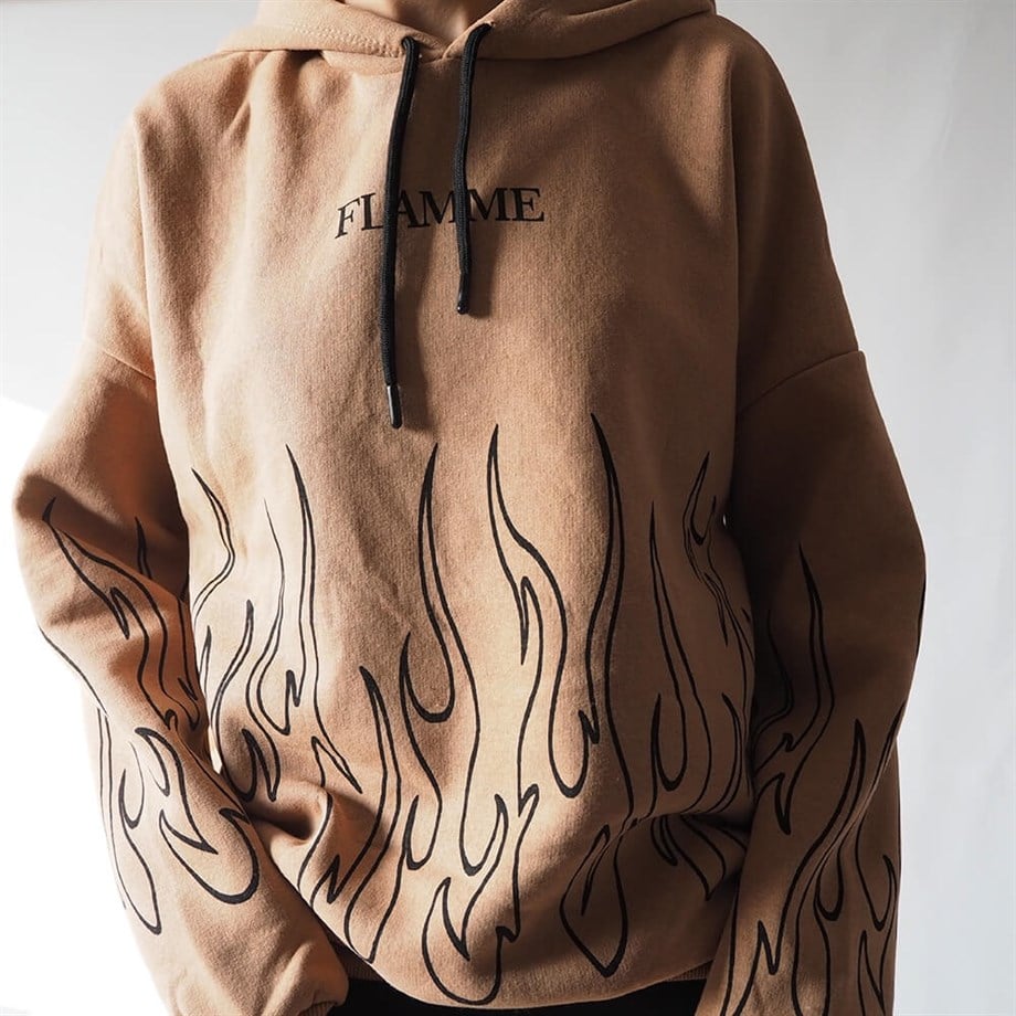 Kahverengi Flamme Unisex Sweatshirt