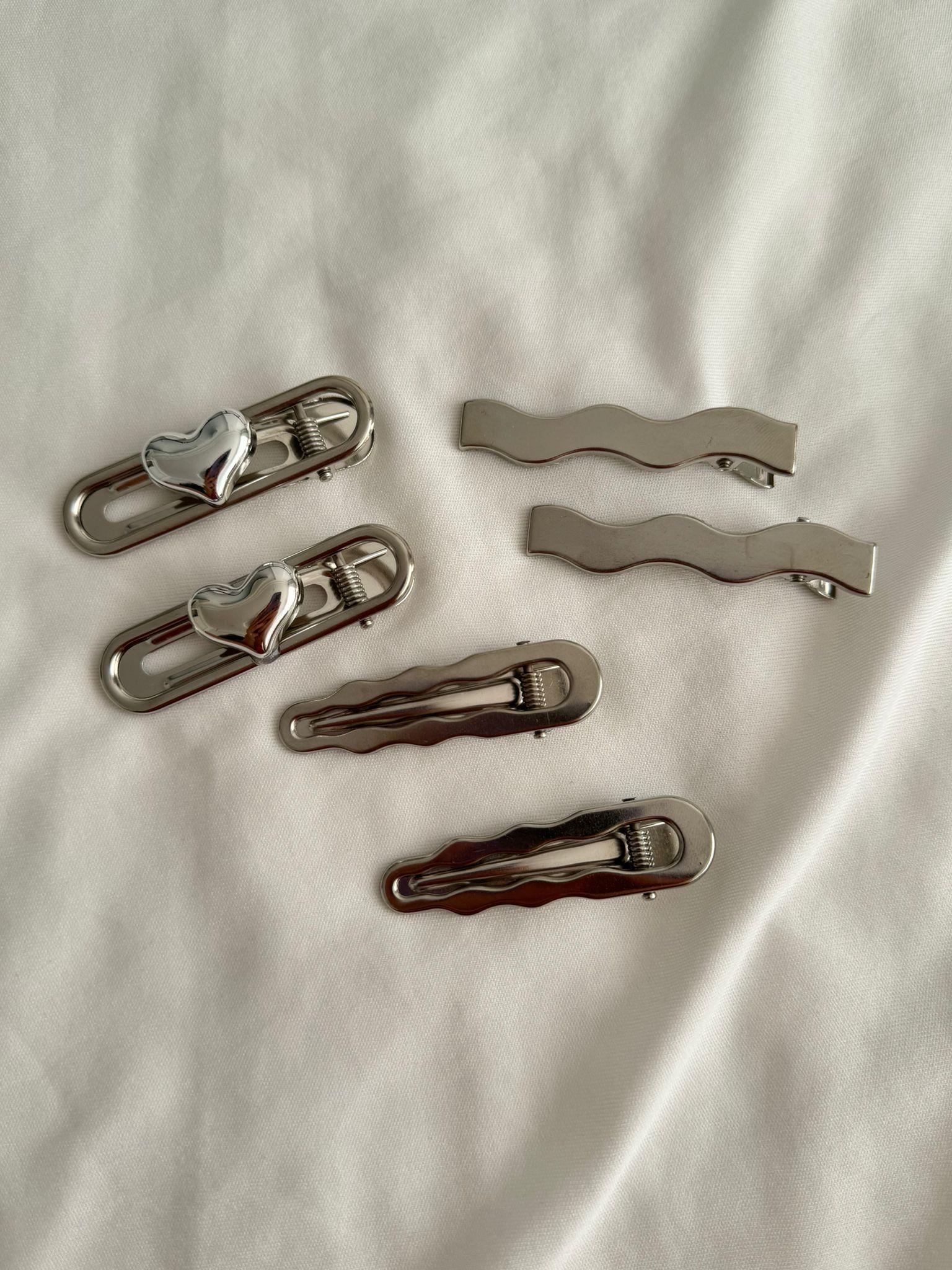 Kalp Dalga 6lı Metal Toka Set