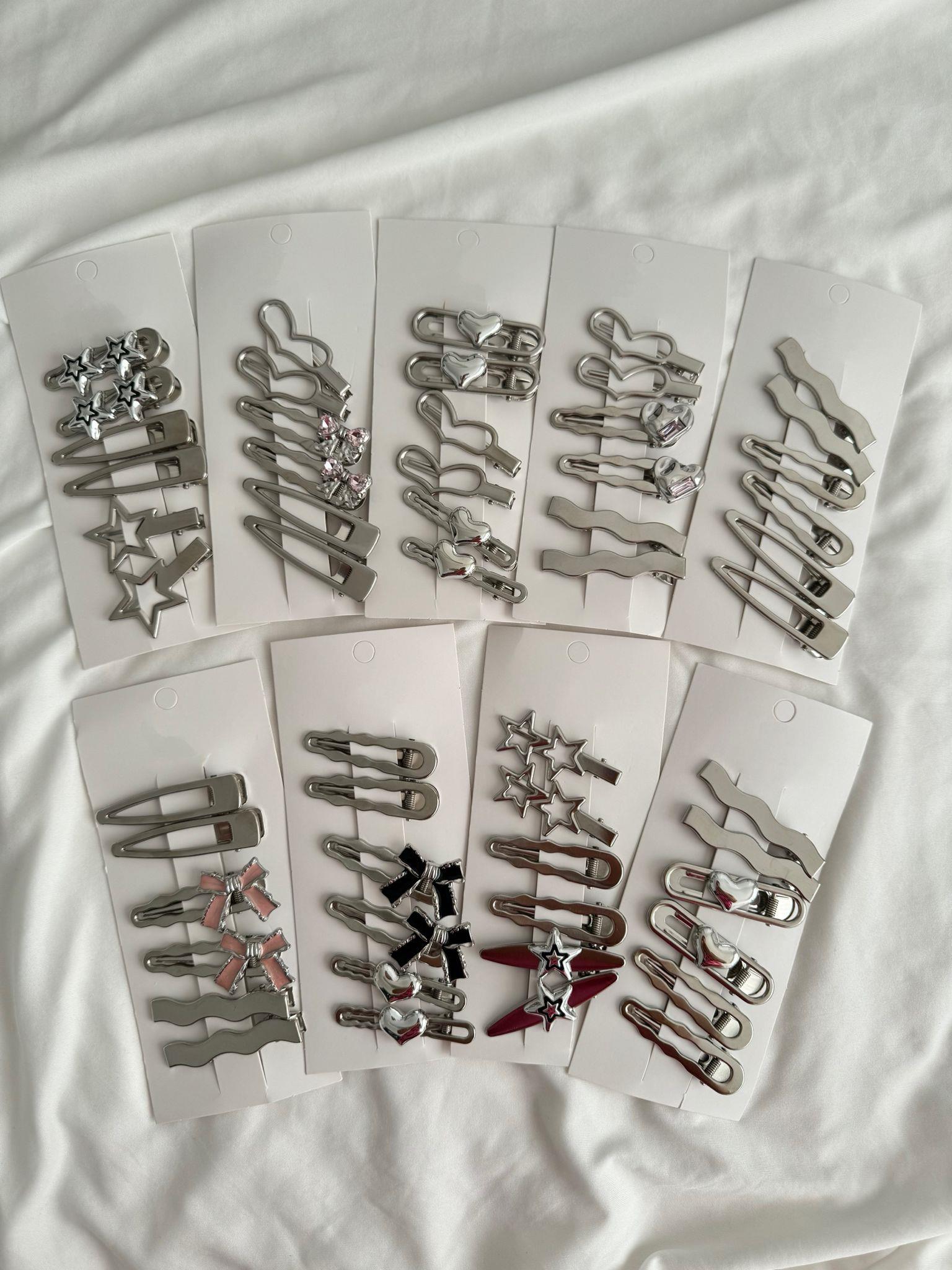 Kalp Dalga 6lı Metal Toka Set