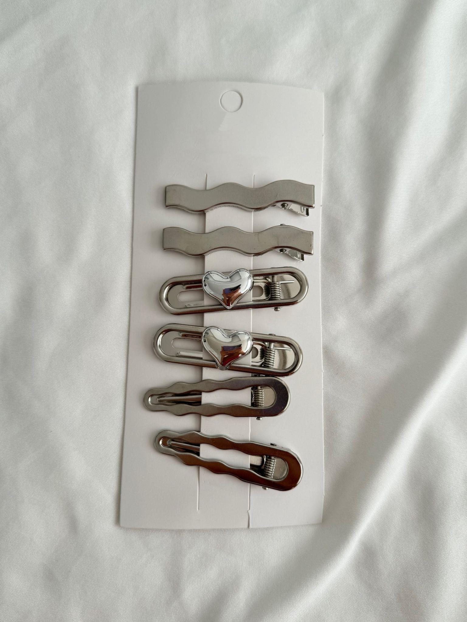 Kalp Dalga 6lı Metal Toka Set