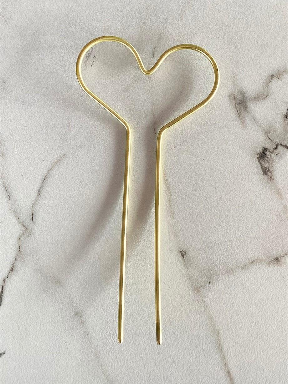 Kalp Figürlü Metal Topuz Tokası