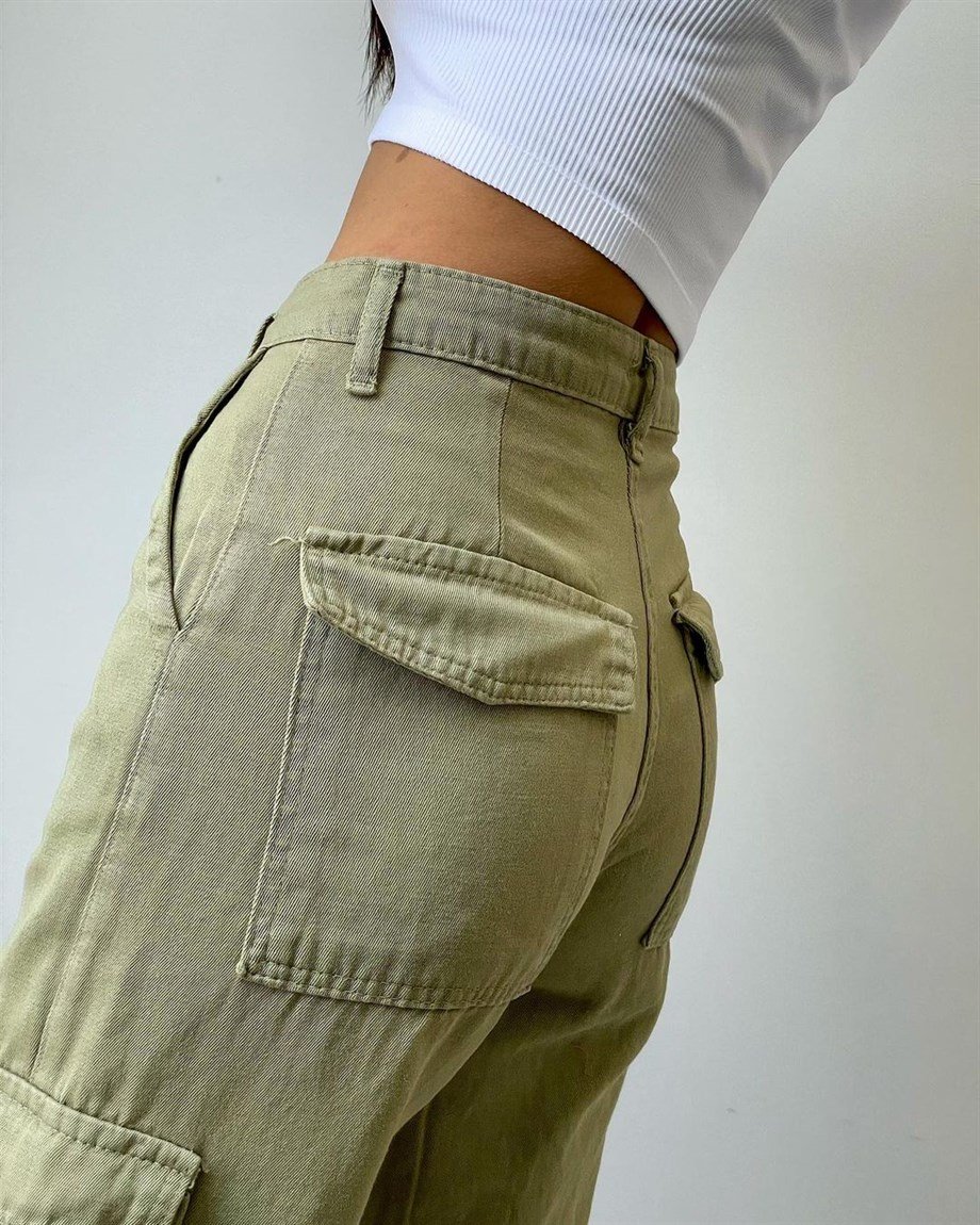 Kargo Cepli Haki Yeşil Pantolon
