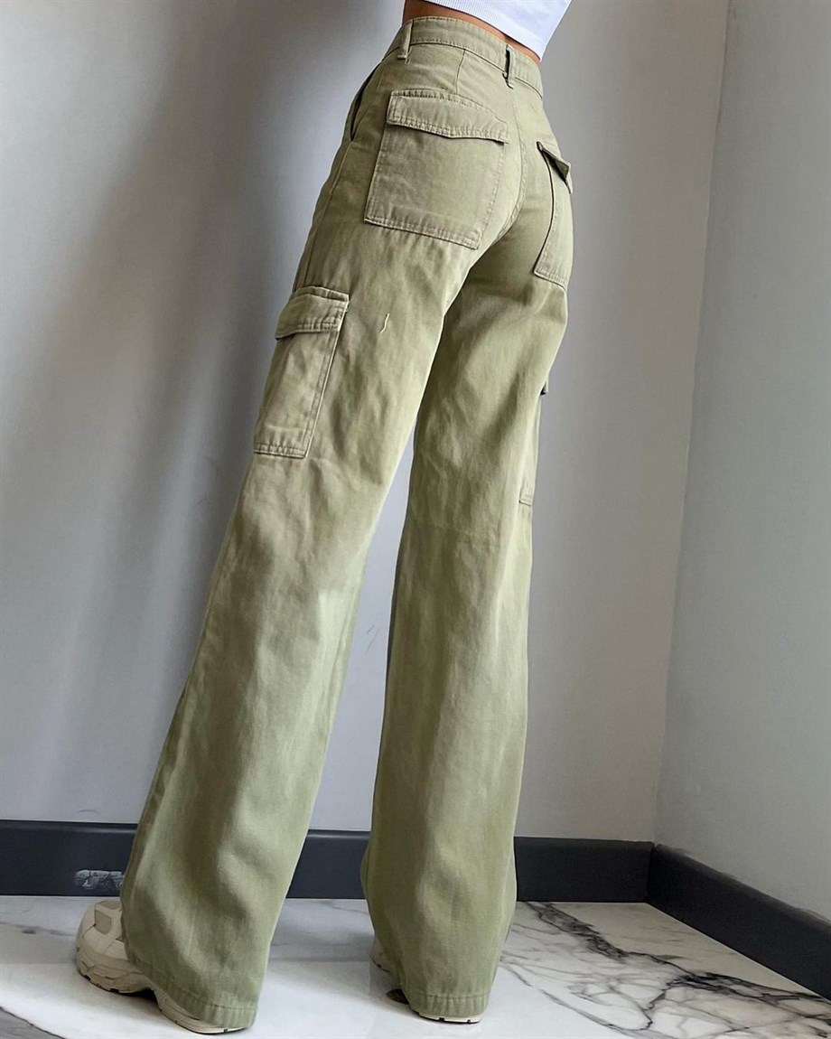 Kargo Cepli Haki Yeşil Pantolon