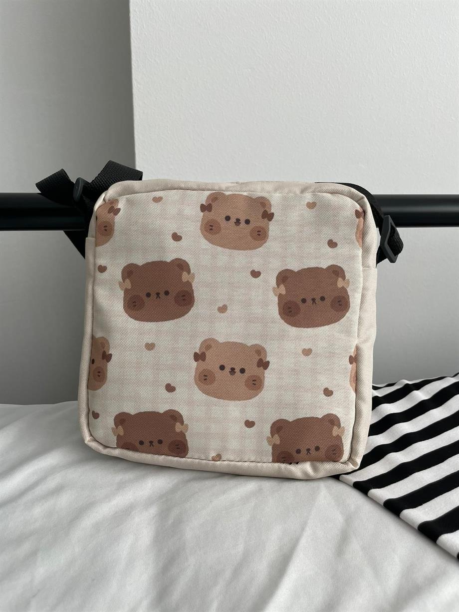 Kawaii Bear Fileli Crossbody Çanta