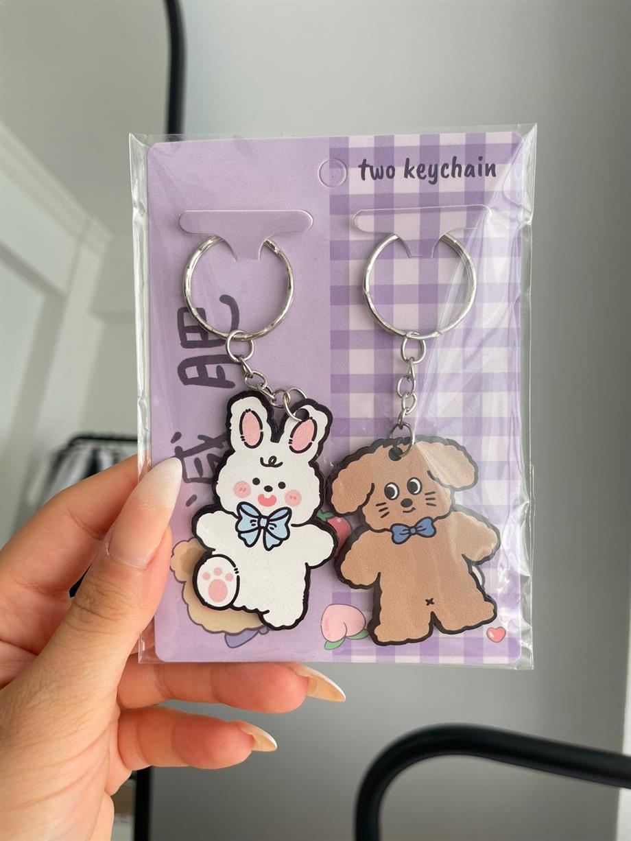 Kawaii Bunny Bear 2li Anahtarlık