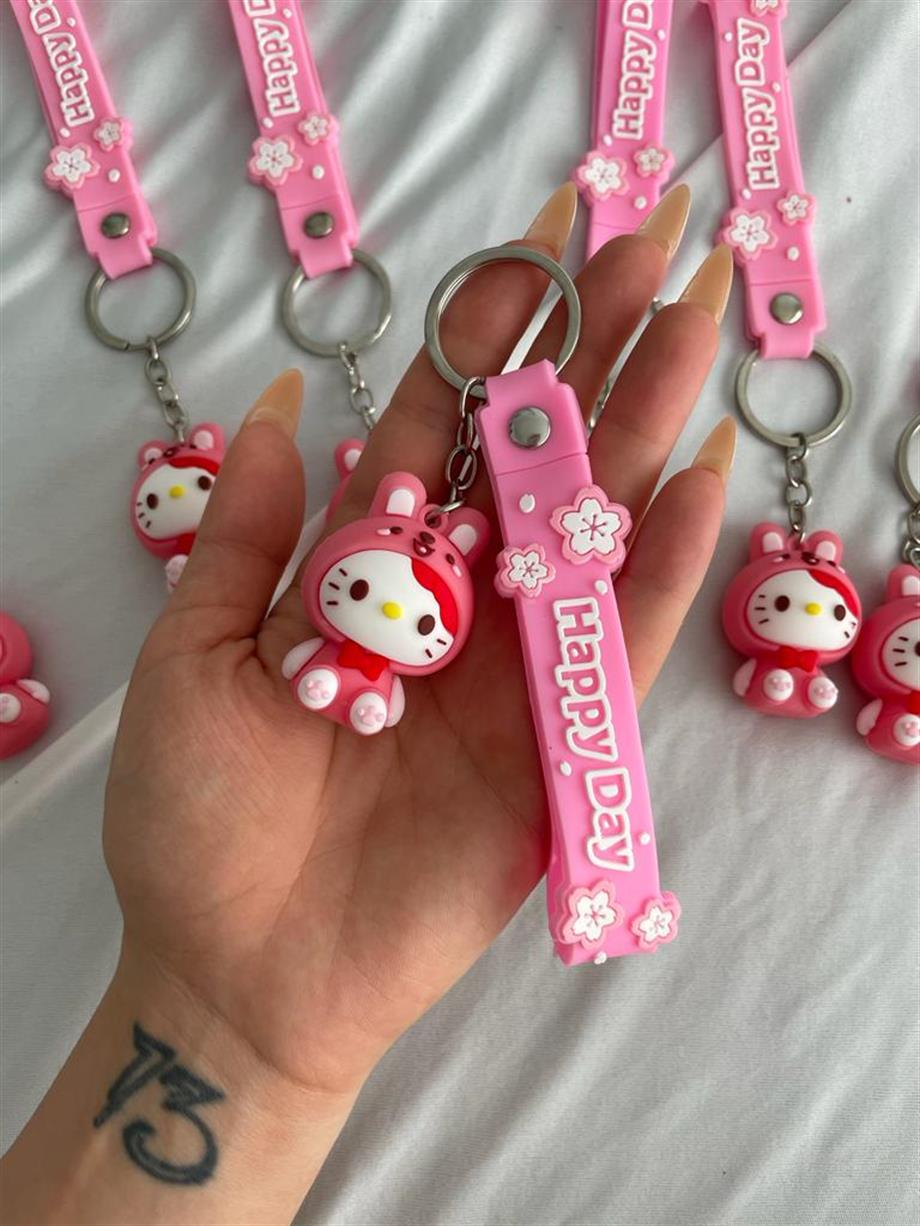 Kawaii Bunny Cat Silikon Anahtarlık