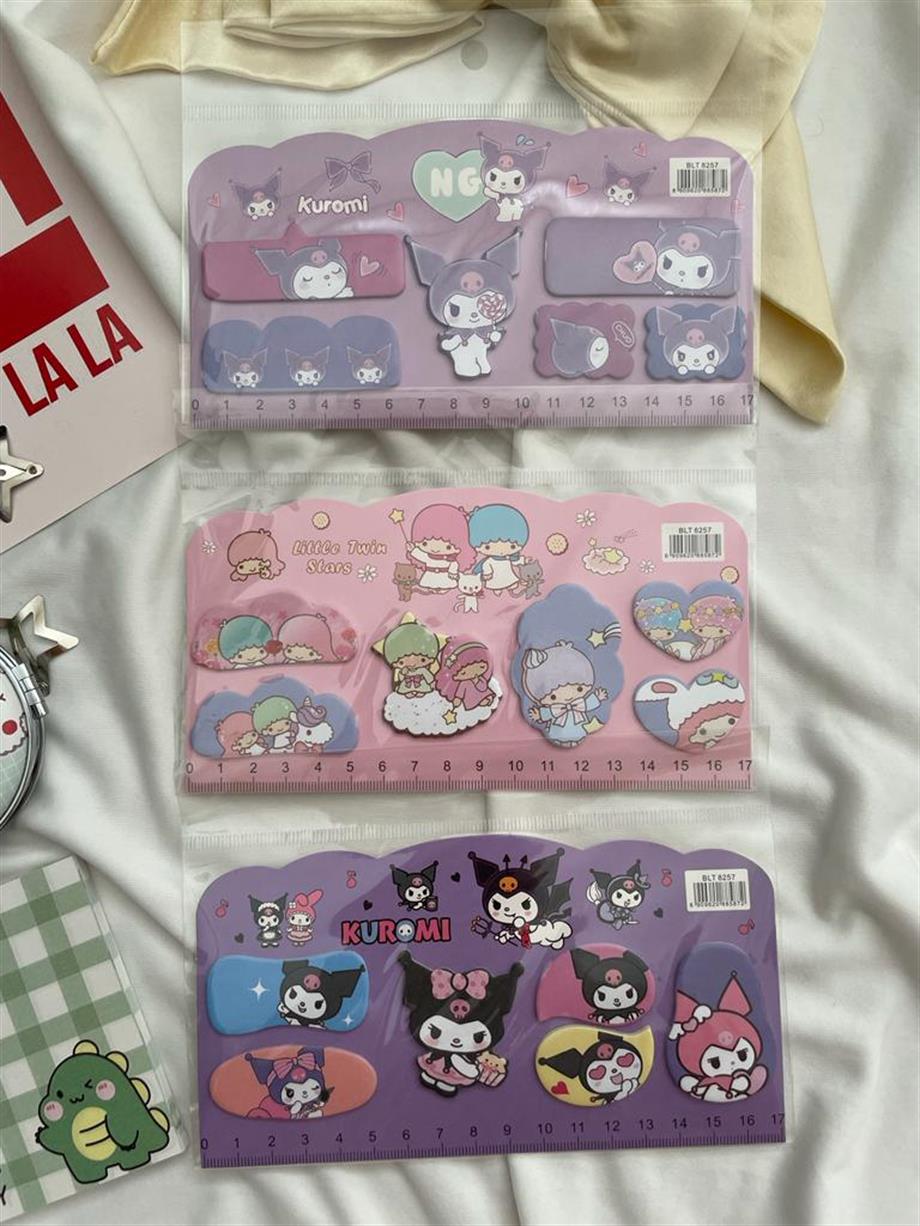 Kawaii Cetvel Detaylı Yapışkanlı Postit Seti