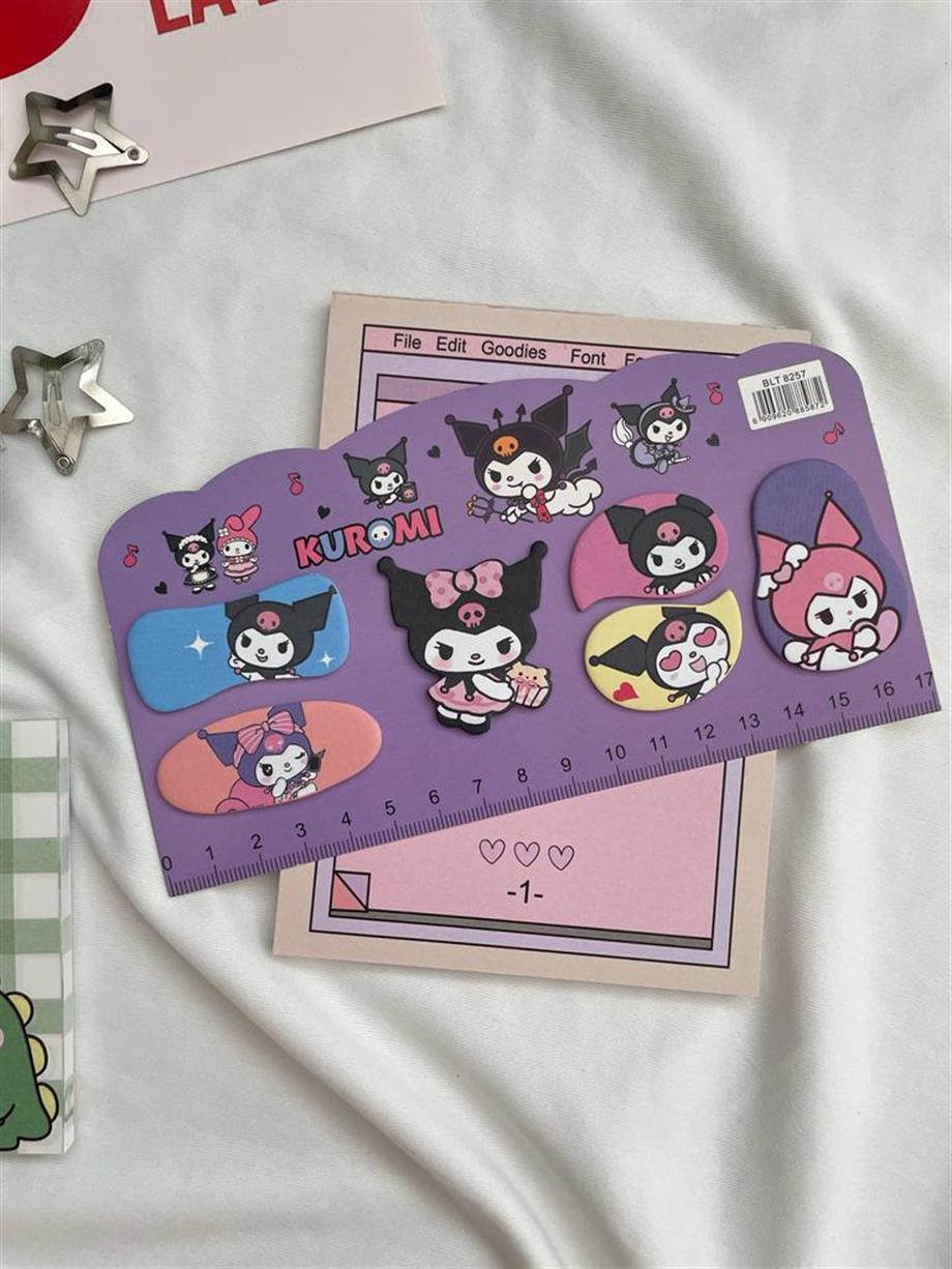 Kawaii Cetvel Detaylı Yapışkanlı Postit Seti
