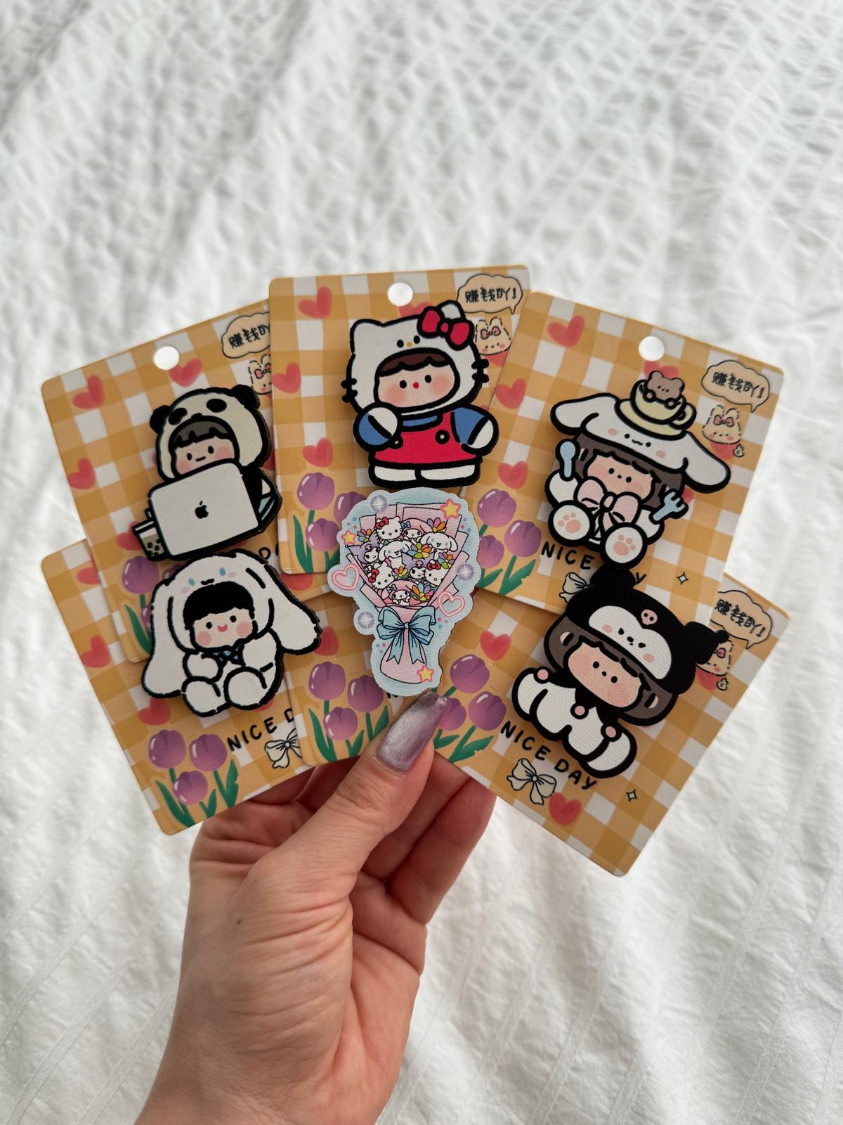 Kawaii Coustume 6lı Ahşap Rozet Seti