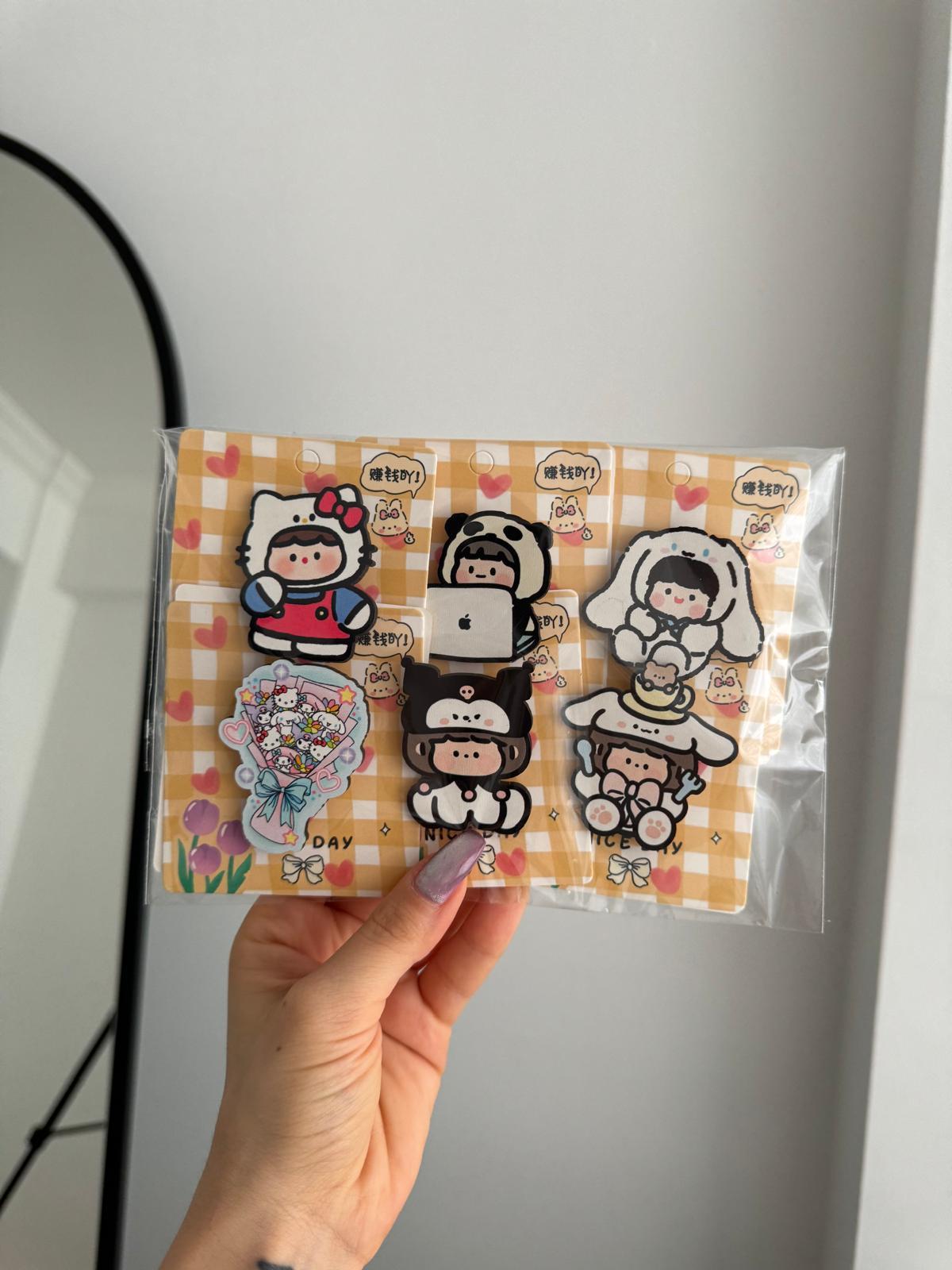 Kawaii Coustume 6lı Ahşap Rozet Seti