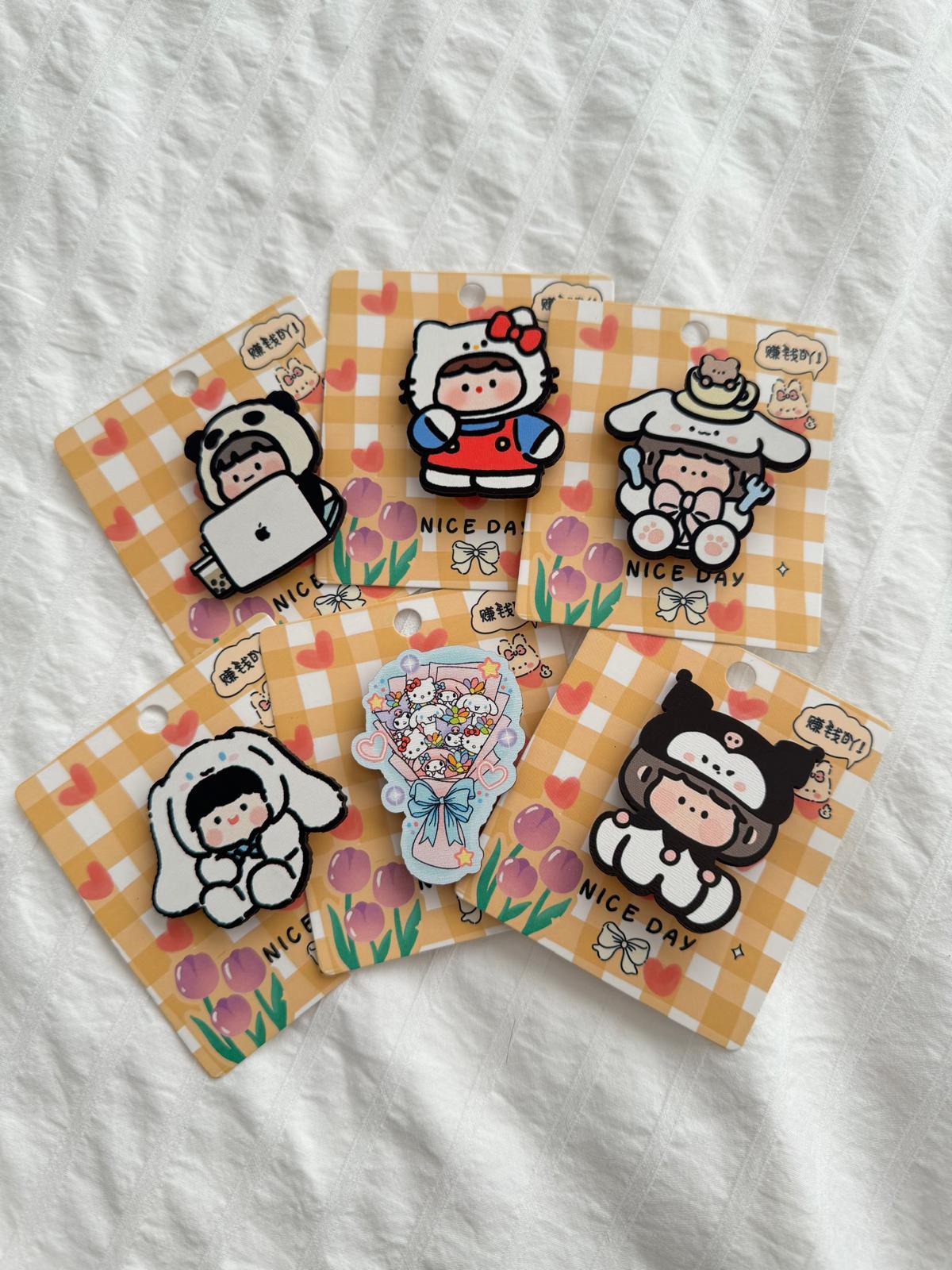 Kawaii Coustume 6lı Ahşap Rozet Seti