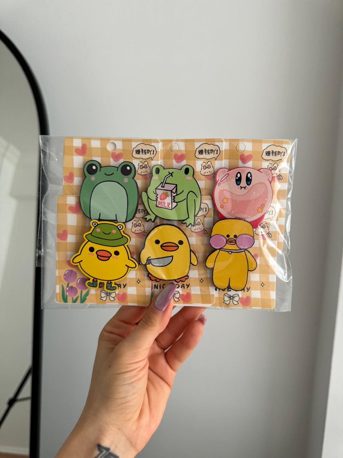 Kawaii Cute 6lı Ahşap Rozet Seti
