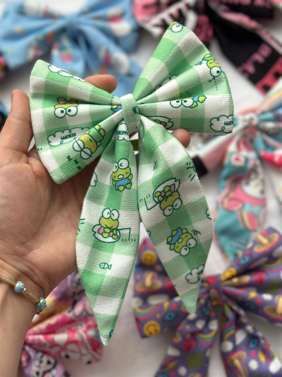 Kawaii Frog Lastikli Fiyonk Toka