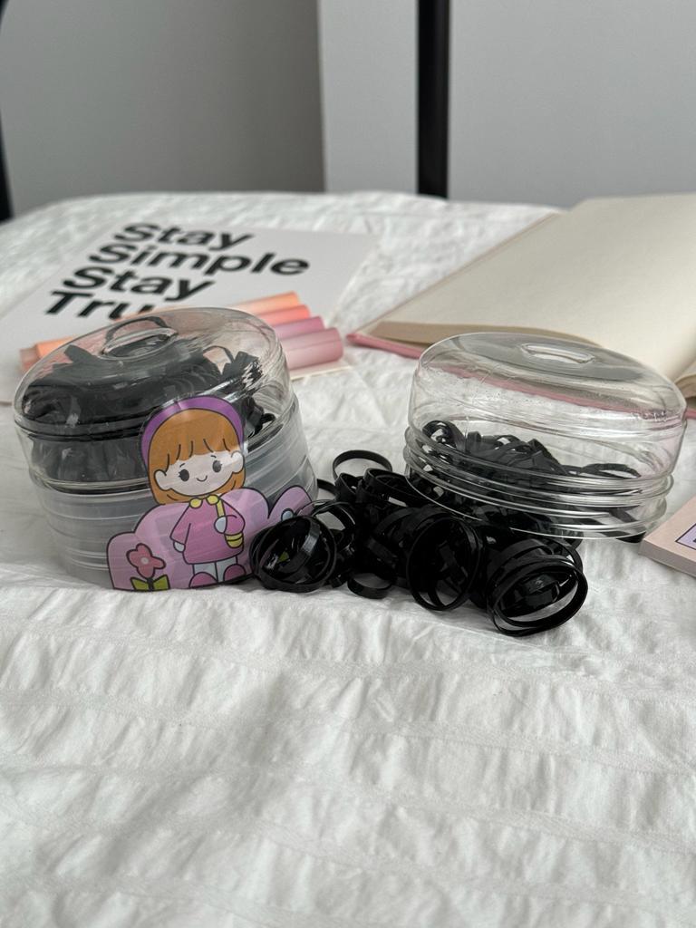 Kawaii Girl Kutulu Siyah Lastik Toka