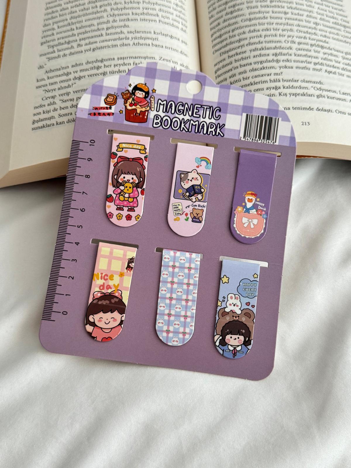 Kawaii Magnetic Bookmark / Kitap Ayracı 6lı Set