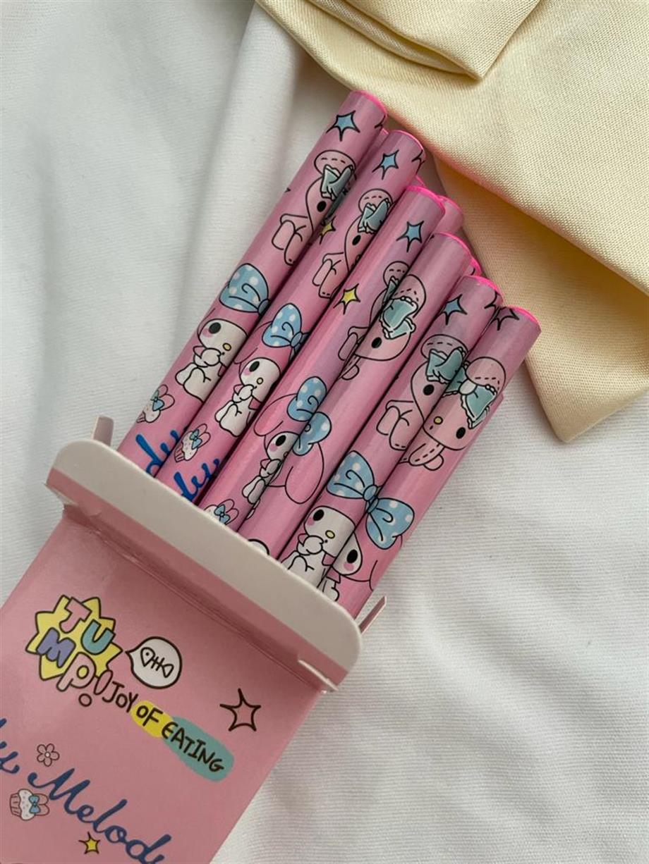 Kawaii Pink Bunny 12li Kurşun Kalem Seti