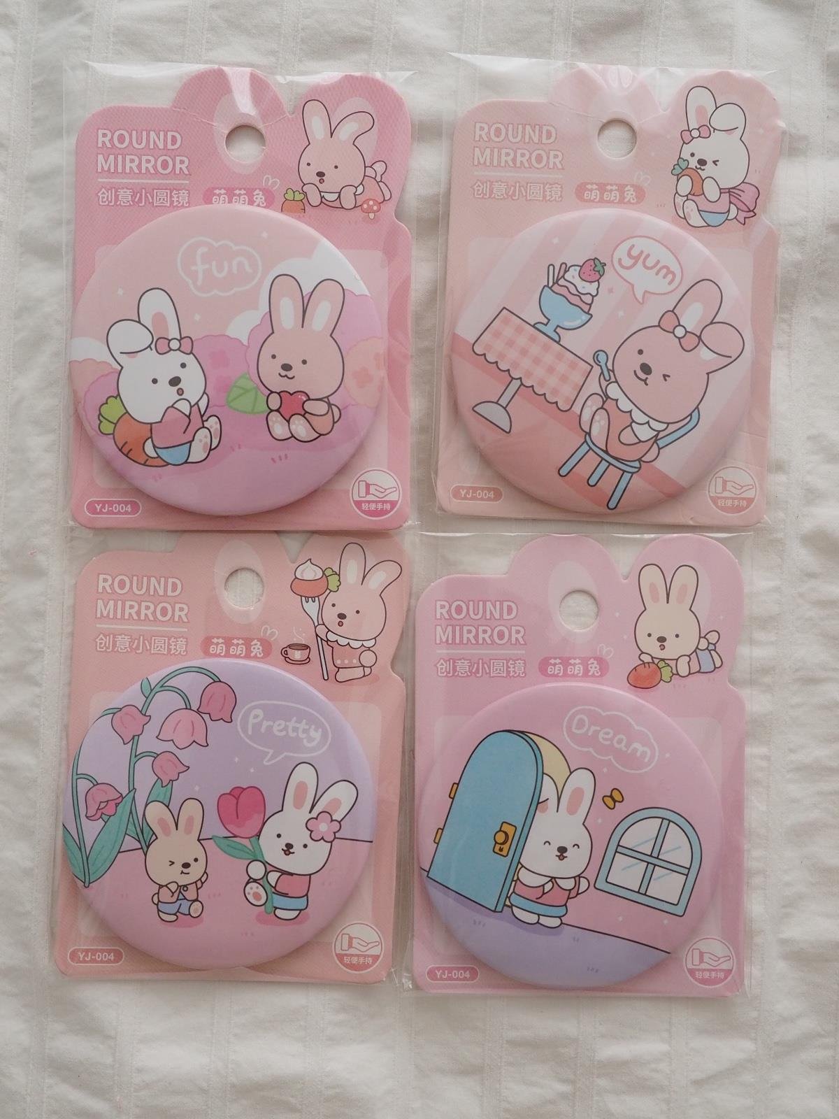 Kawaii Rabbit Yuvarlak Ayna Çanta Boy