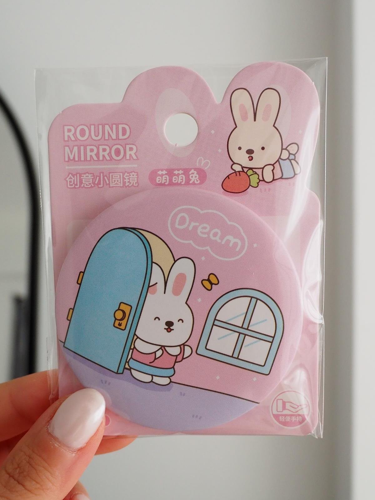 Kawaii Rabbit Yuvarlak Ayna Çanta Boy