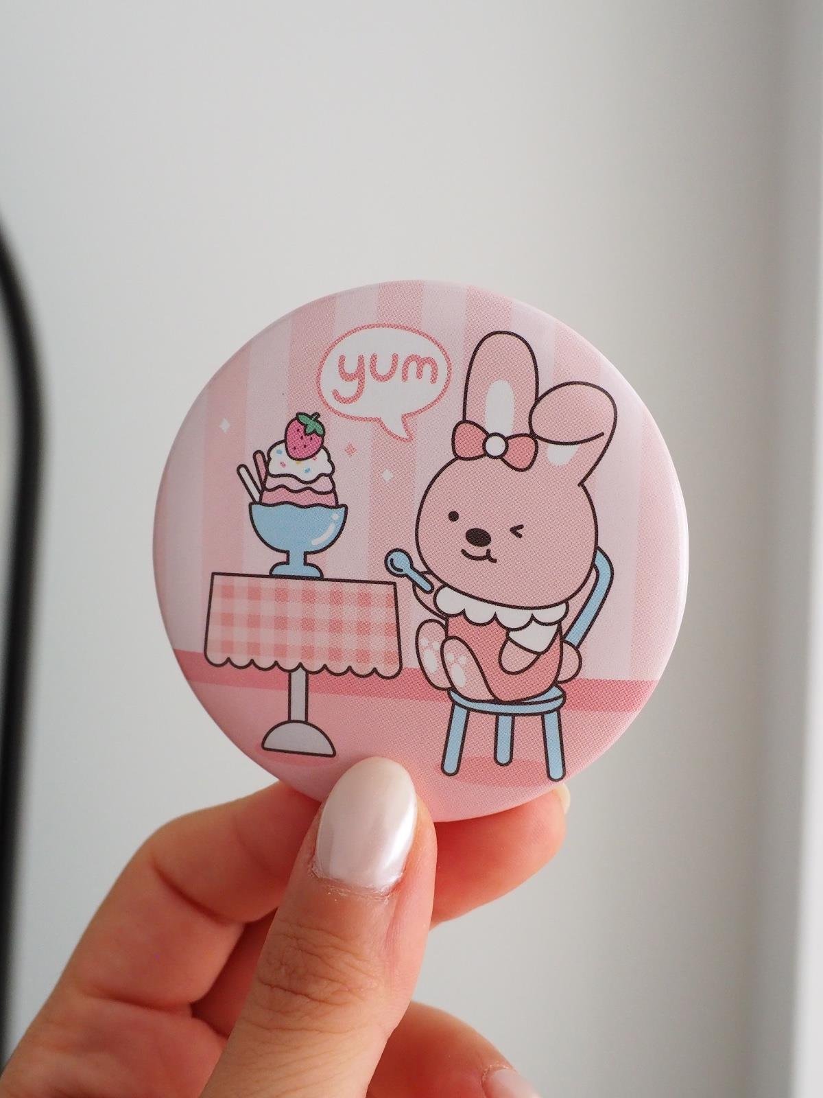 Kawaii Rabbit Yuvarlak Ayna Çanta Boy