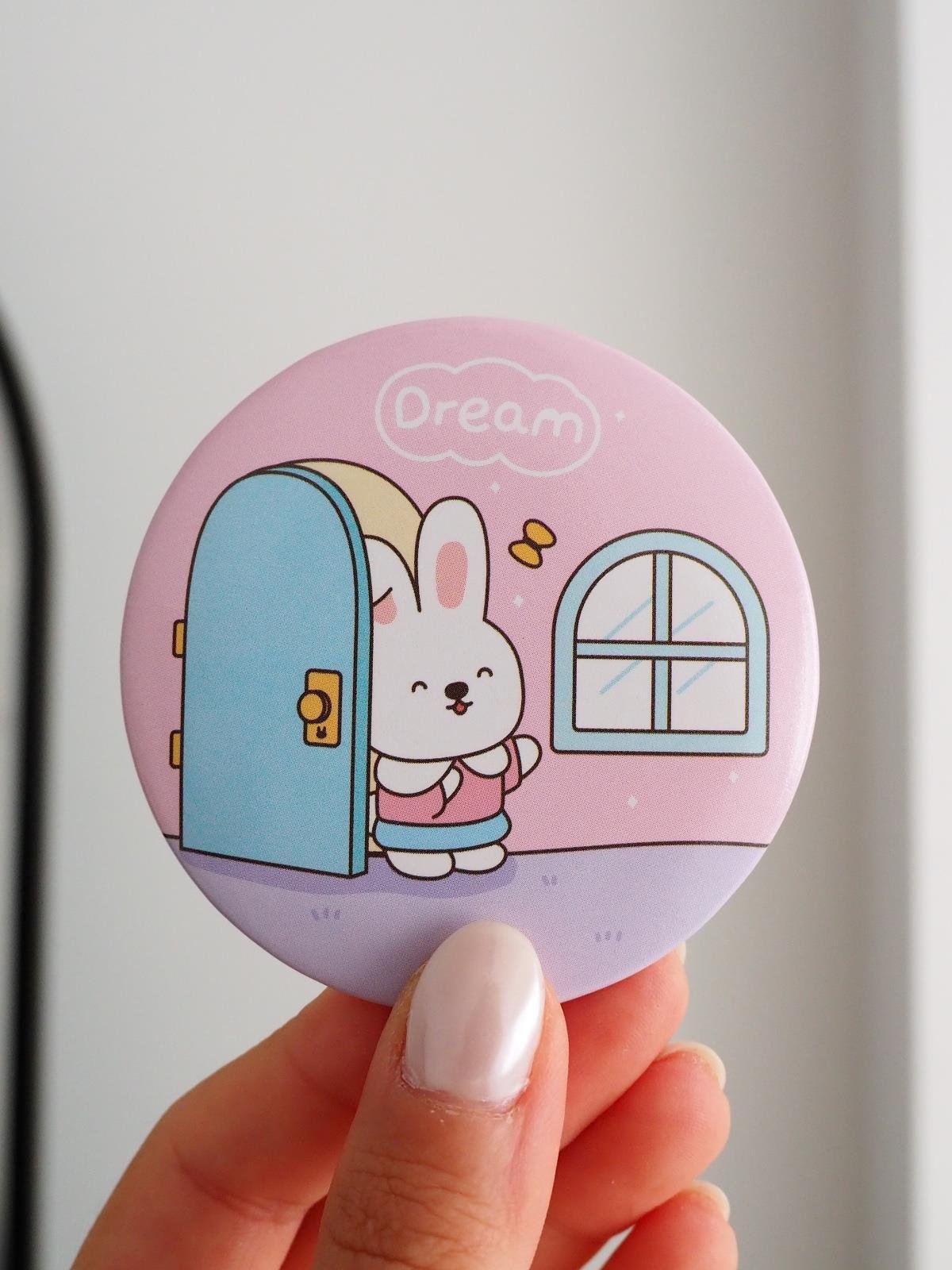 Kawaii Rabbit Yuvarlak Ayna Çanta Boy