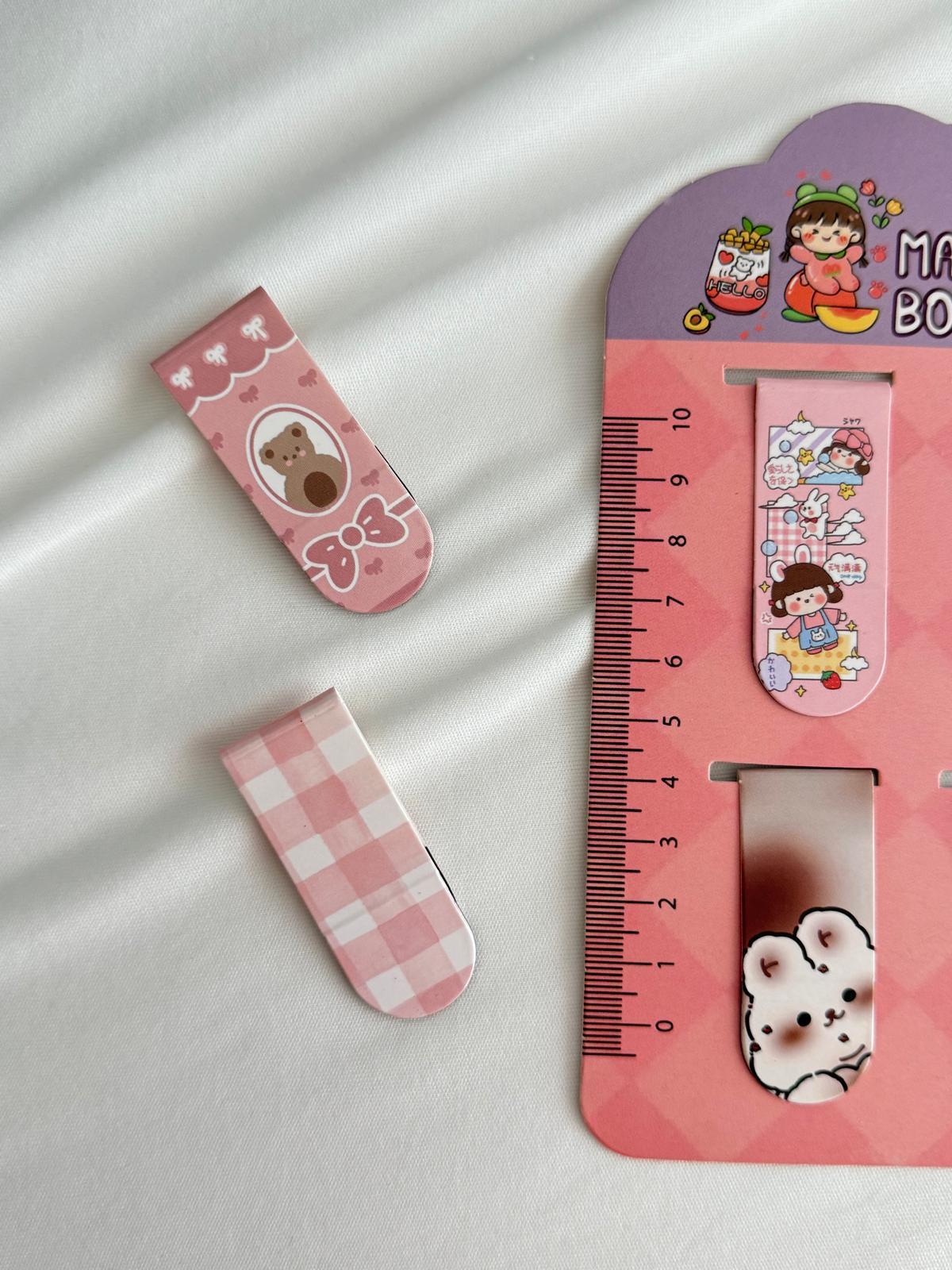 Kawaii Ribbon Magnetic Bookmark / Kitap Ayracı 6lı Set