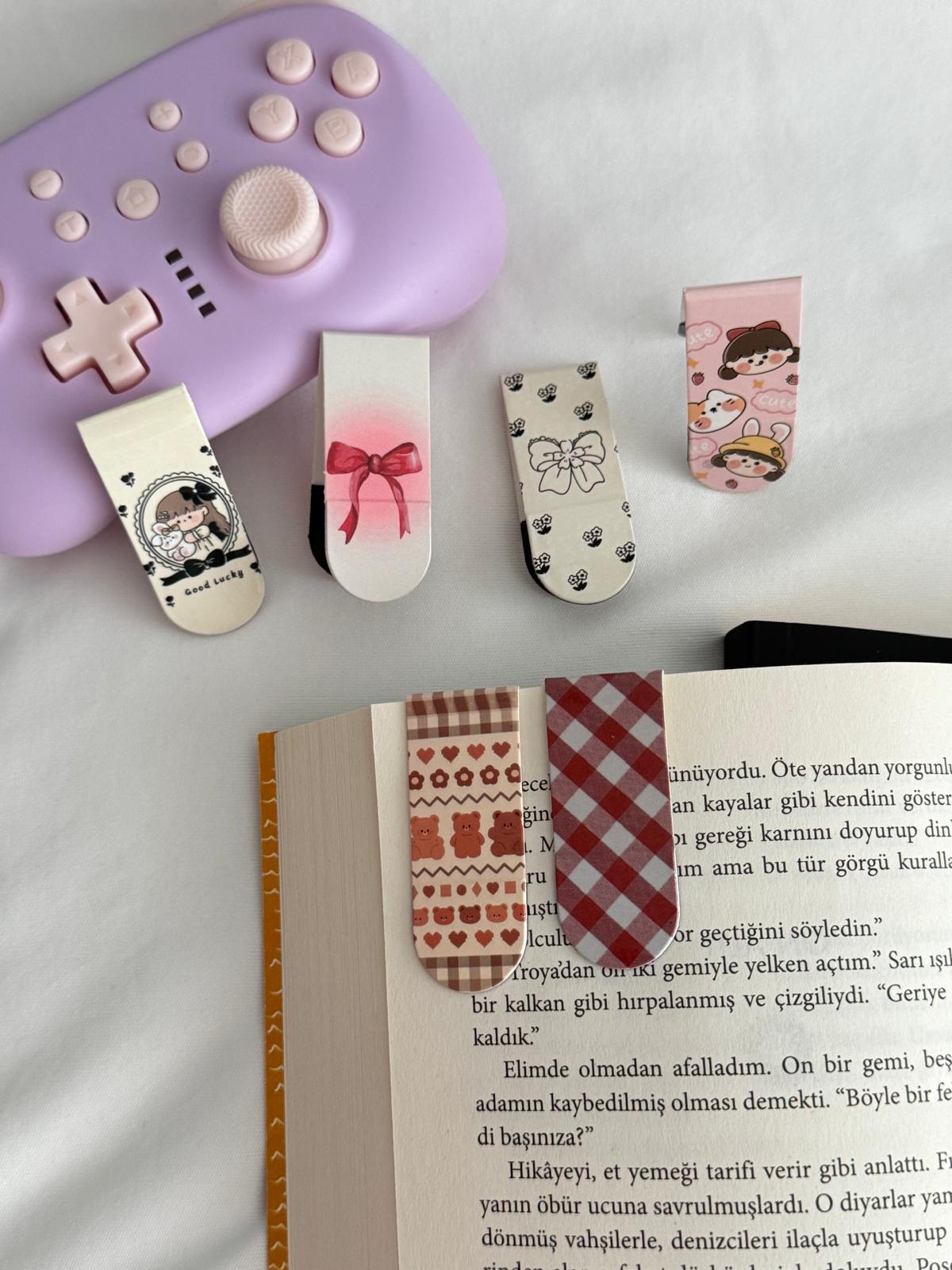 Kawaii Ribbon Magnetic Bookmark / Kitap Ayracı 6lı Set