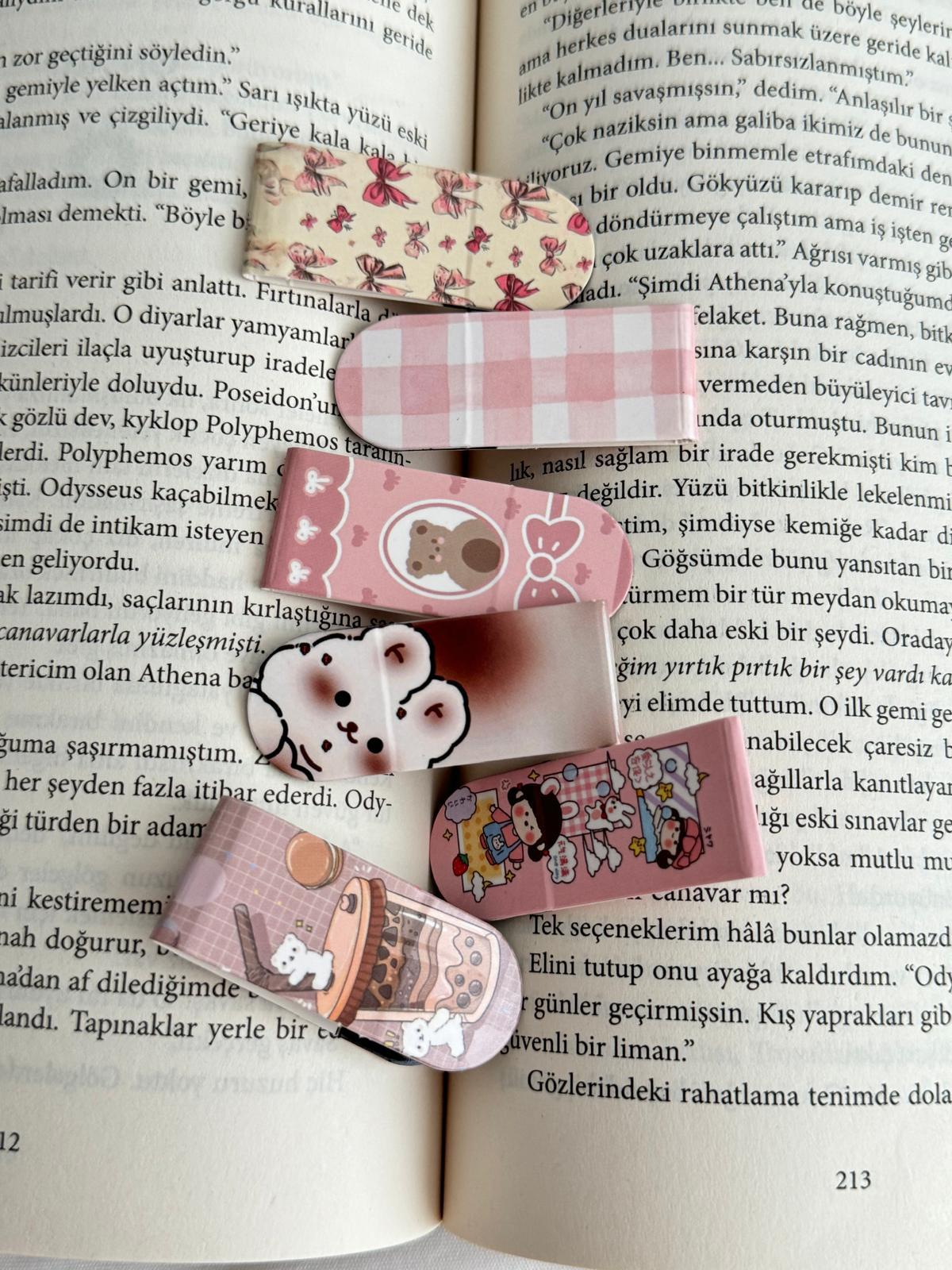 Kawaii Ribbon Magnetic Bookmark / Kitap Ayracı 6lı Set