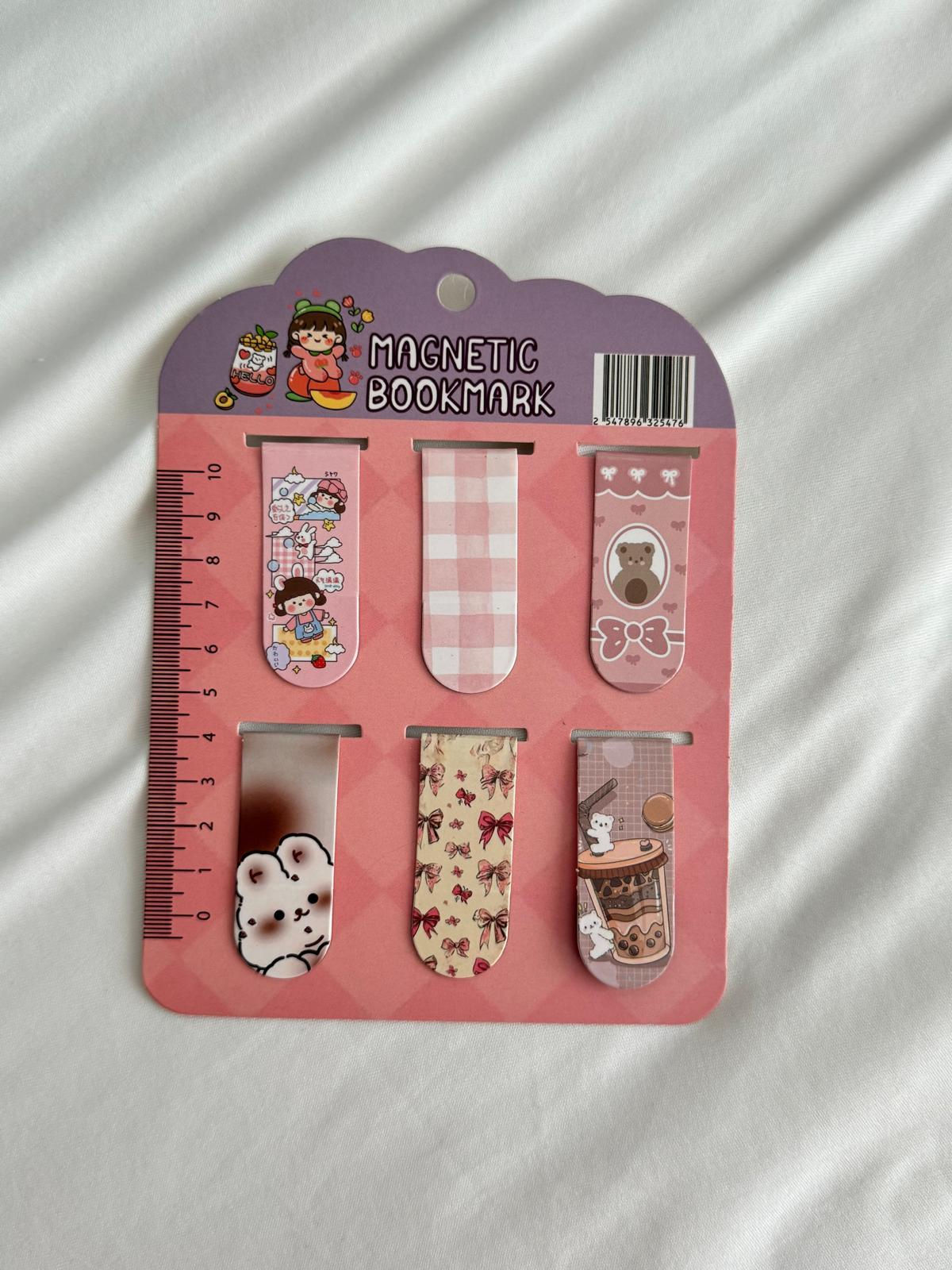 Kawaii Ribbon Magnetic Bookmark / Kitap Ayracı 6lı Set
