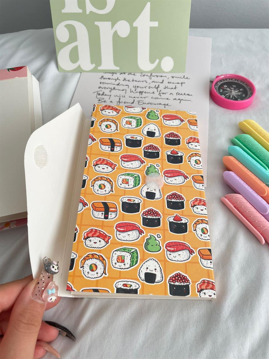 Kawaii Sushi Tasarımlı Zarf Defter
