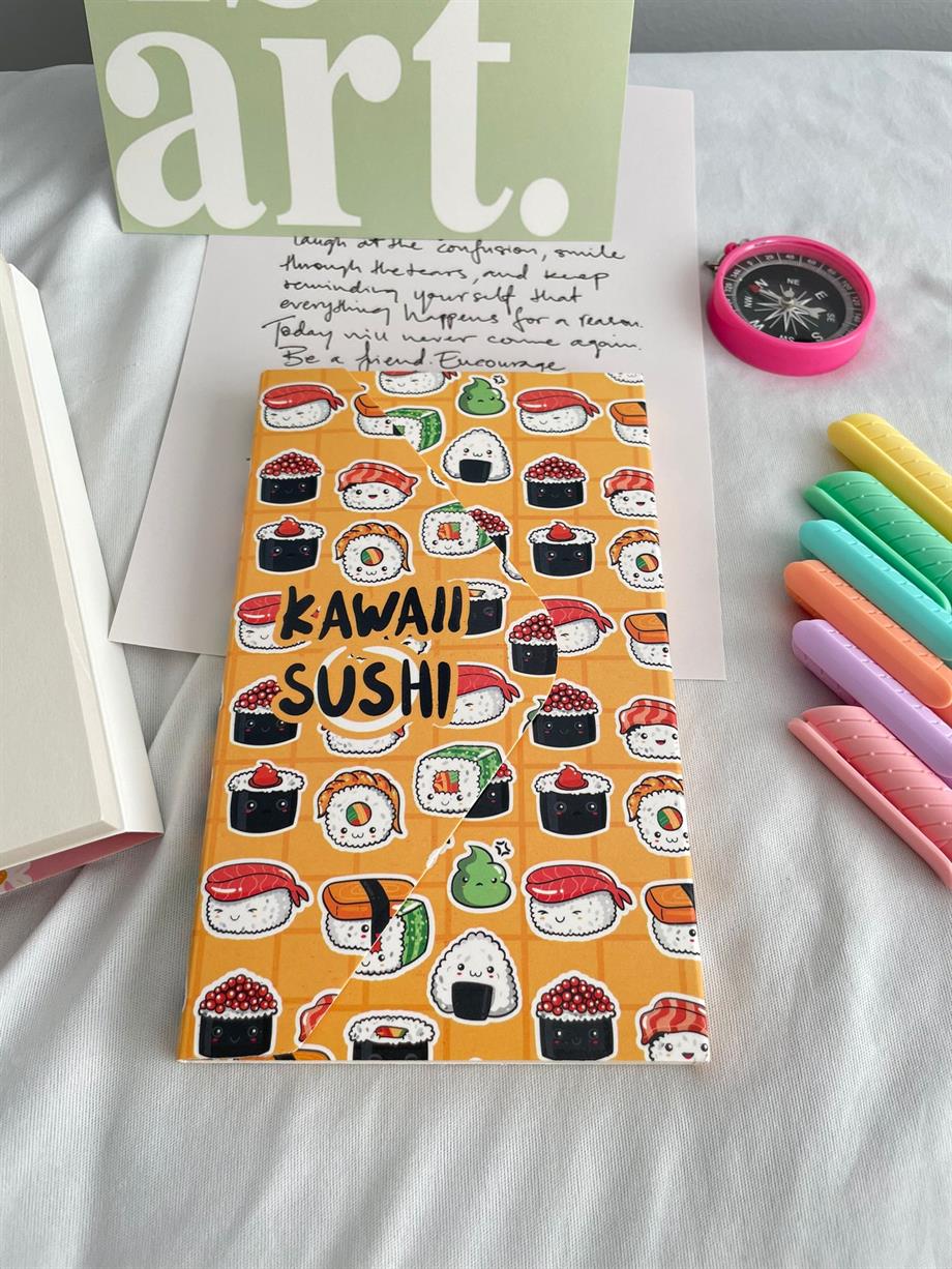 Kawaii Sushi Tasarımlı Zarf Defter