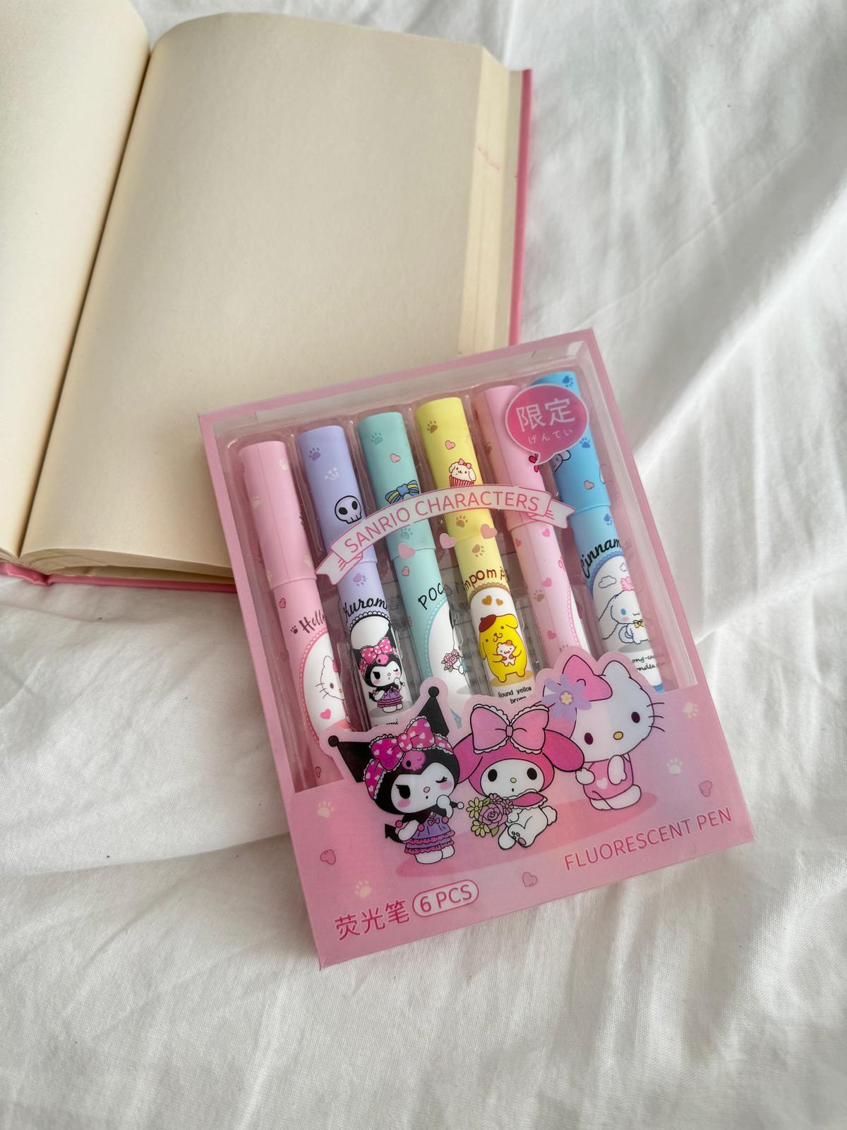 Kawaii Tasarımlı 6lı İşaretleme Kalemi