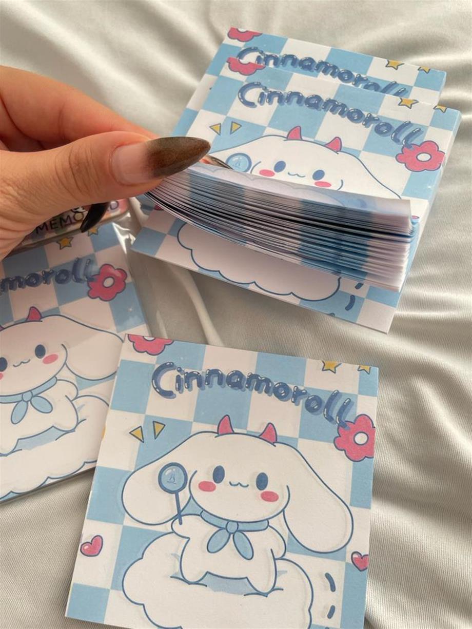 Kawaii White Dog Memo Pad Kare Not Defteri