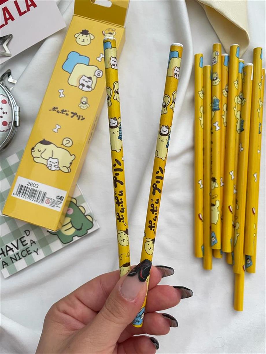 Kawaii Yellow Dog 12li Kurşun Kalem Seti