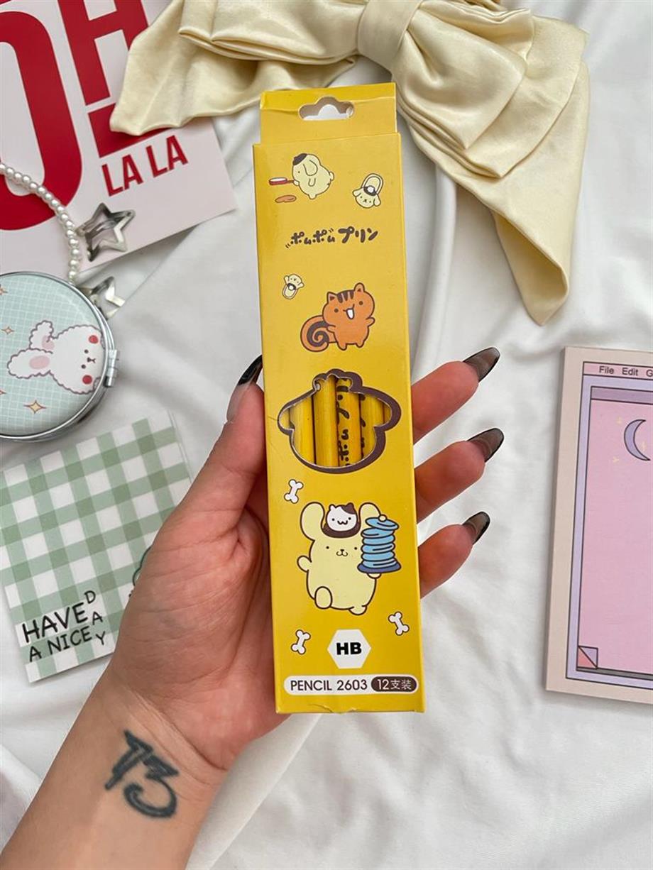 Kawaii Yellow Dog 12li Kurşun Kalem Seti