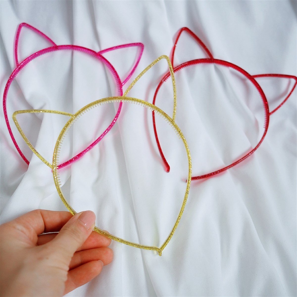 Kedi Kulaklı Simli Taç