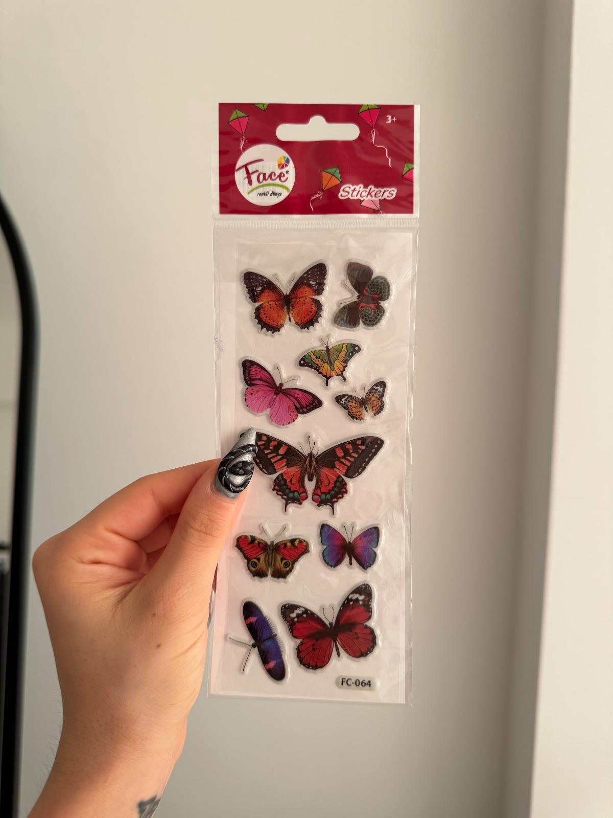 Kelebek 2 Kabartmalı Sticker Set