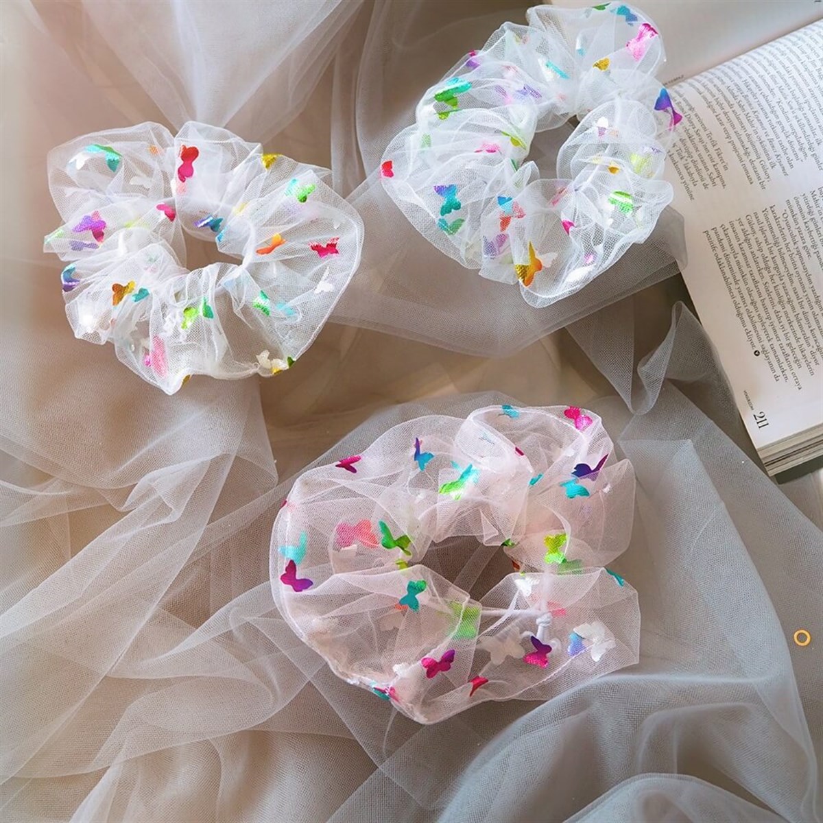 Kelebek Tül Scrunchie Toka