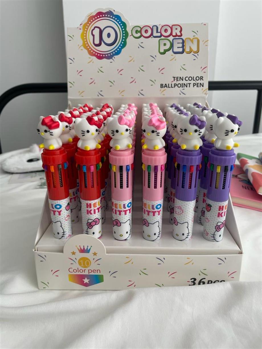 Kitty 10 Renk Tükenmez Kalem Renk Seçenekleri
