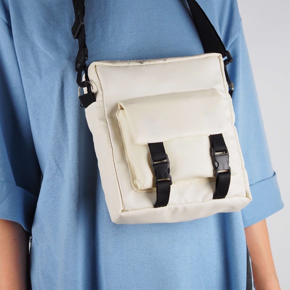 Krem Crossbody Çanta