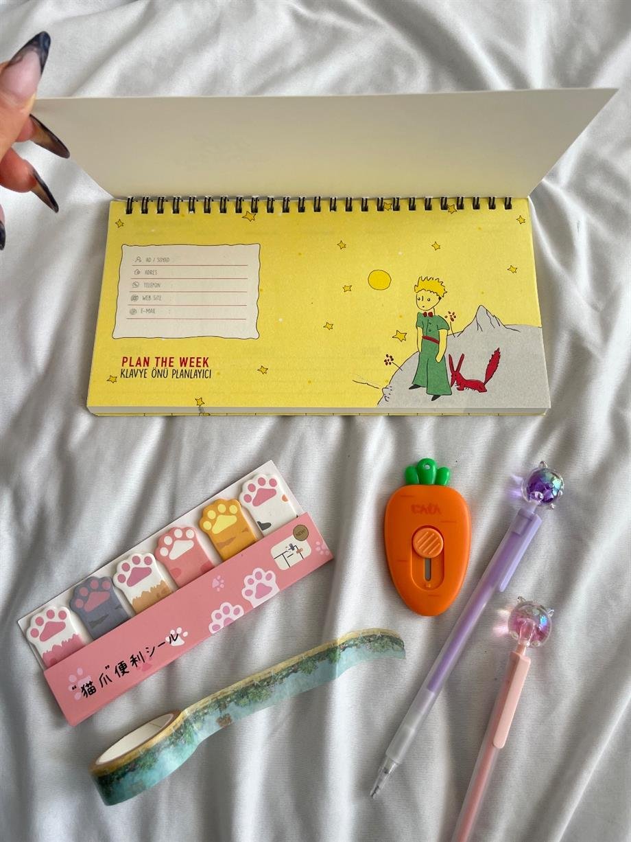 Küçük Prens Beyaz Spiralli Planlayıcı Defter