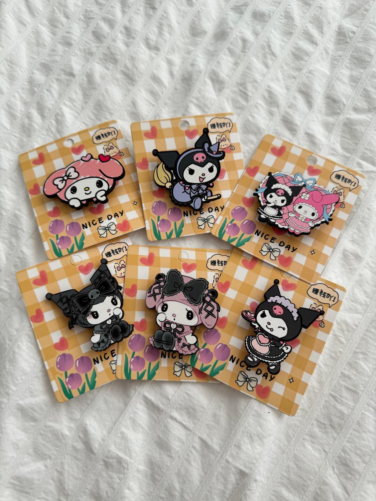 Kuromi 6lı Ahşap Rozet Seti