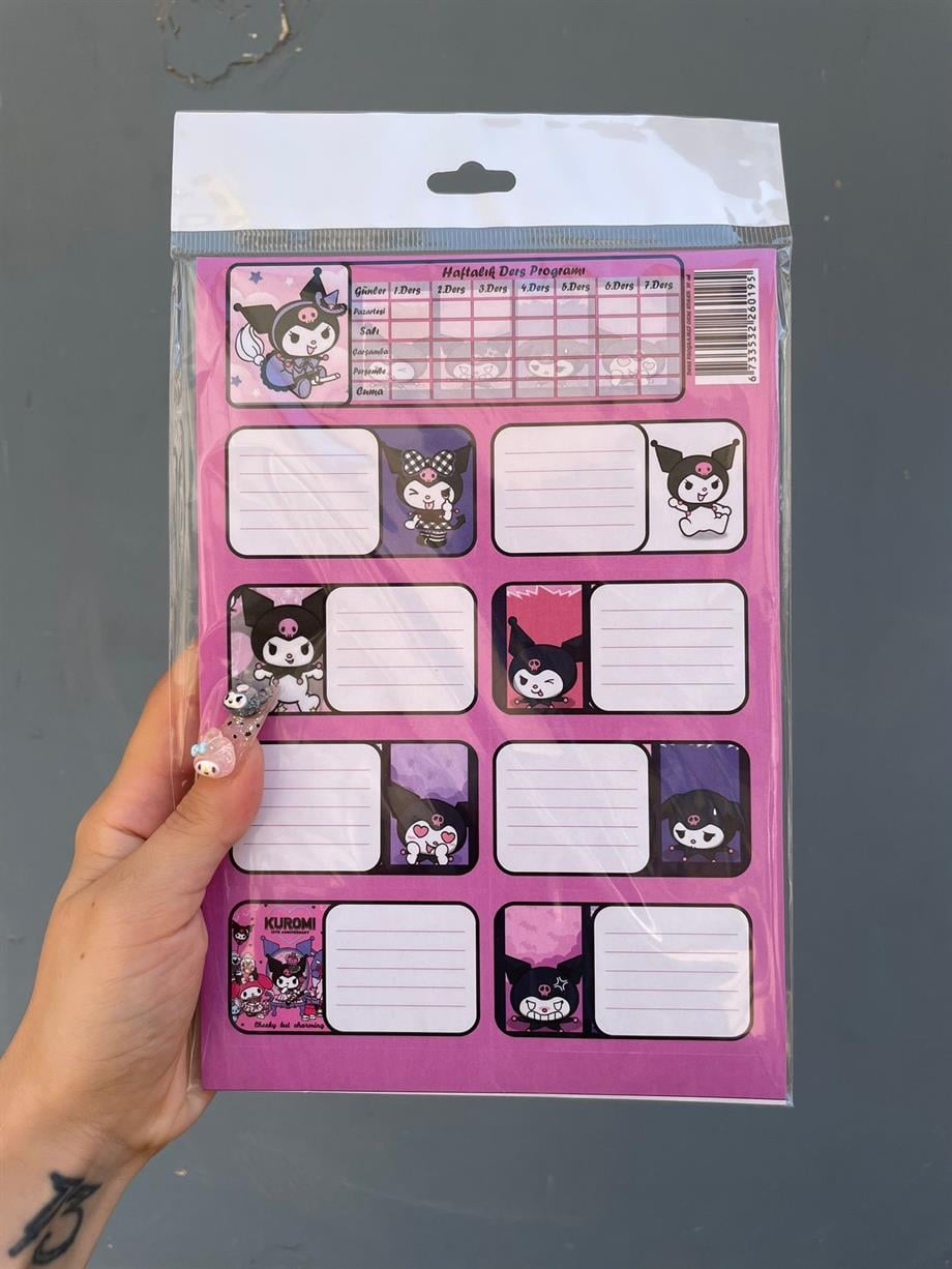 Kuromi Kitap ve Defter Etiketi