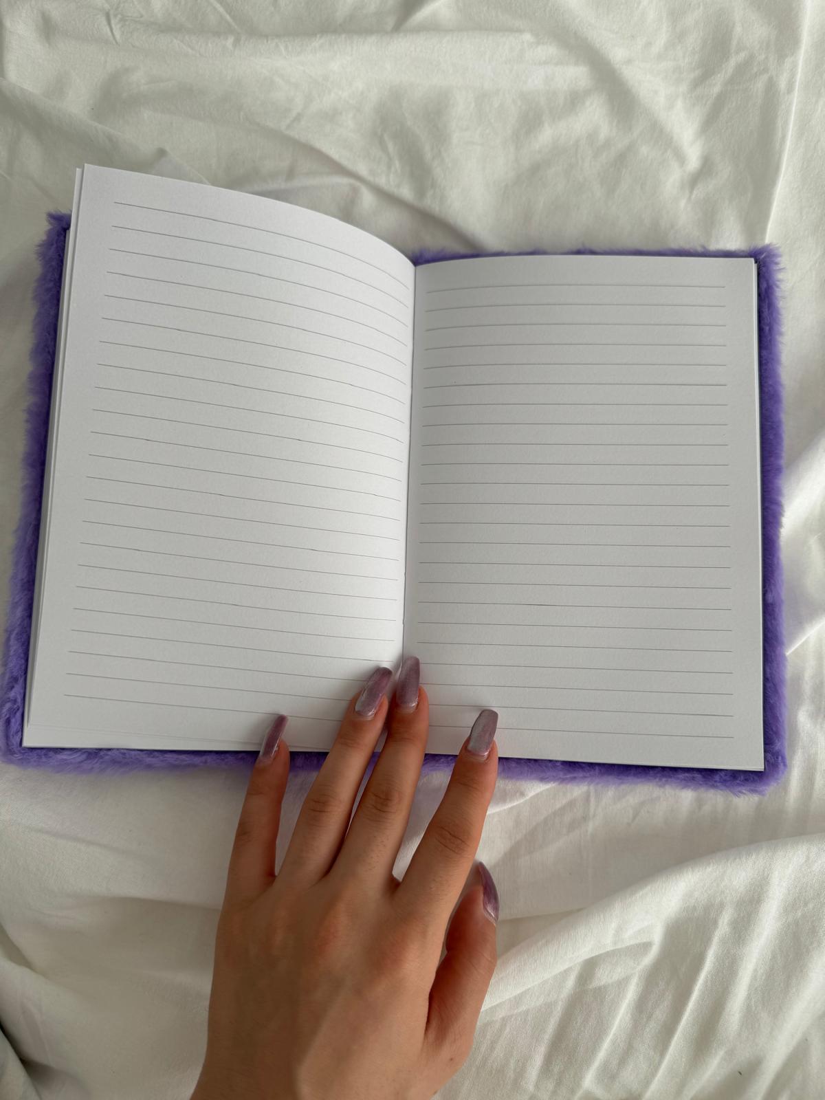 Kuromi Mor Peluş Çizgili Defter