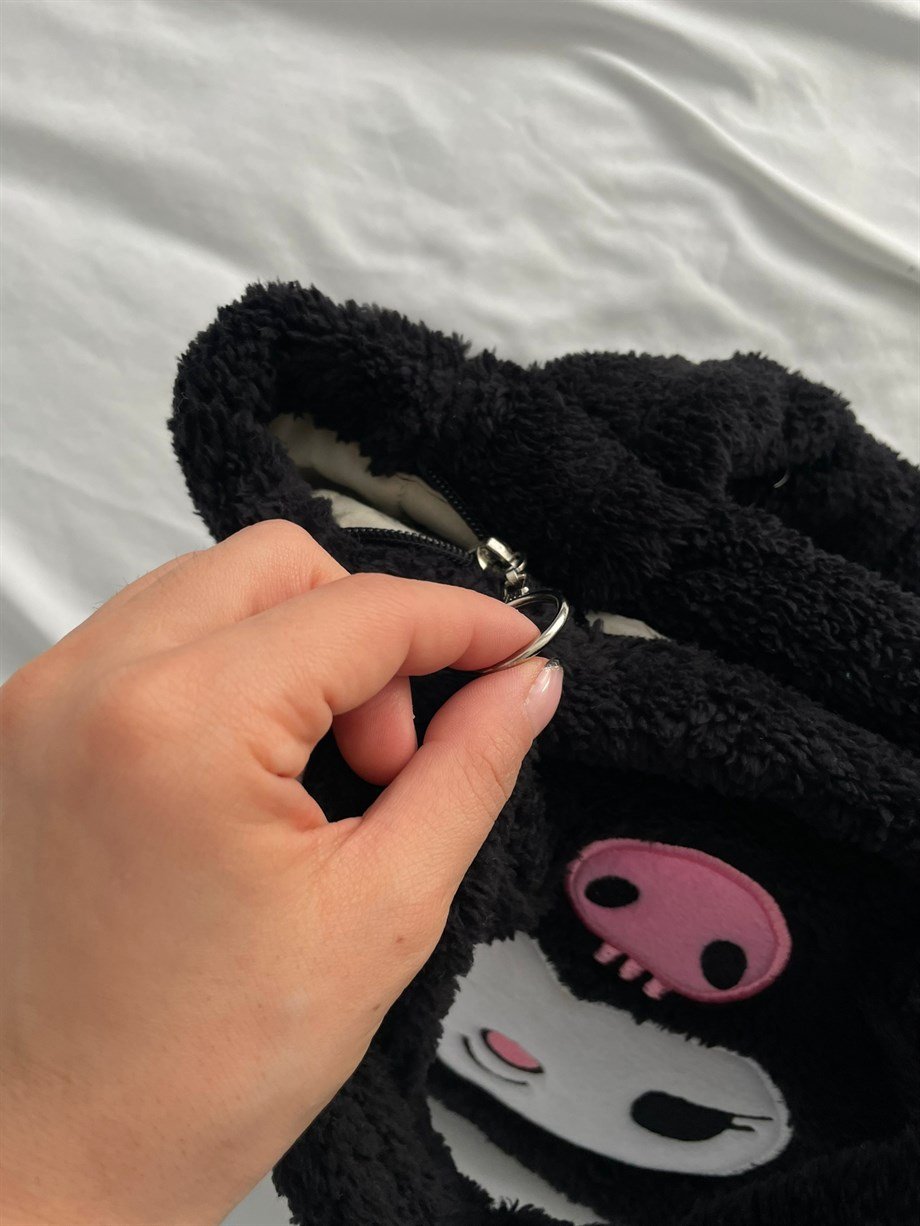 Kuromi Peluş Çanta Siyah