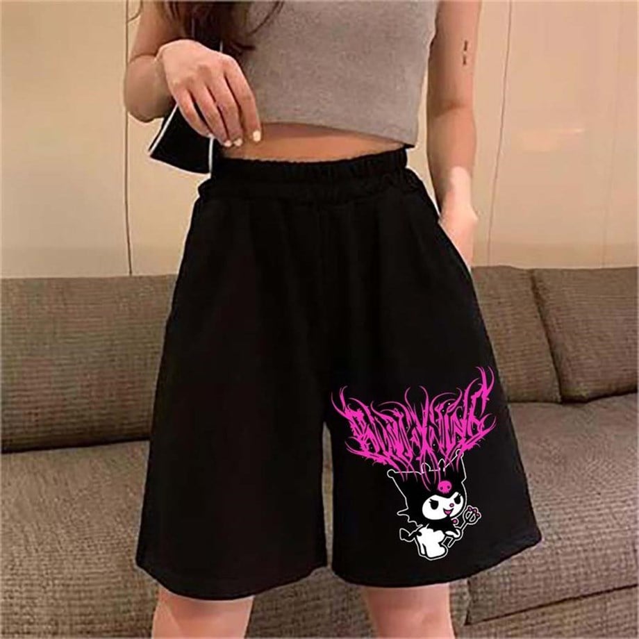 Kuromi Siyah Penye Unisex Şort