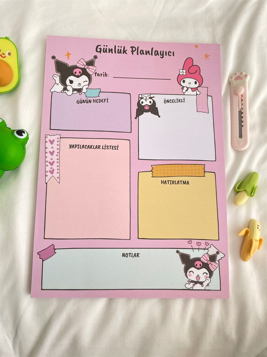 Kuromi ve Melody  A4 Günlük planlayıcı