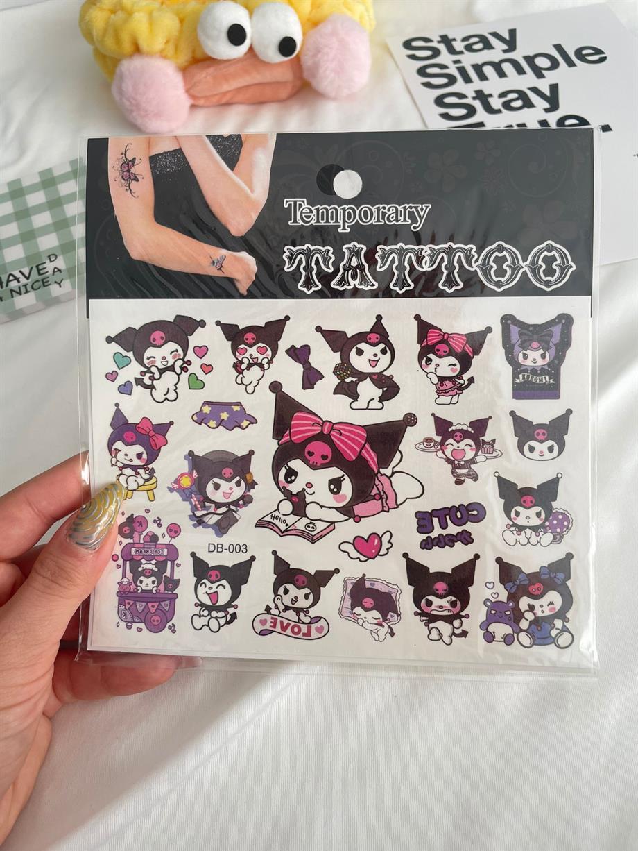 Kuromi Work Çoklu Geçici Dövme Seti