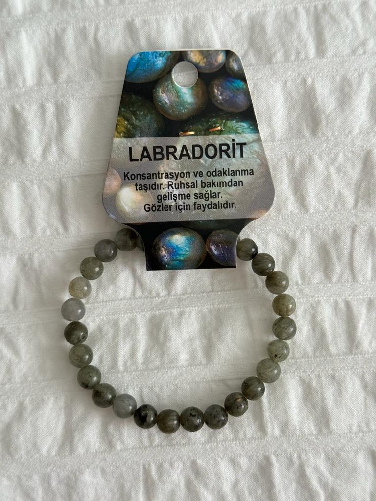 Labradorit Doğal Taş Bileklik 6mm