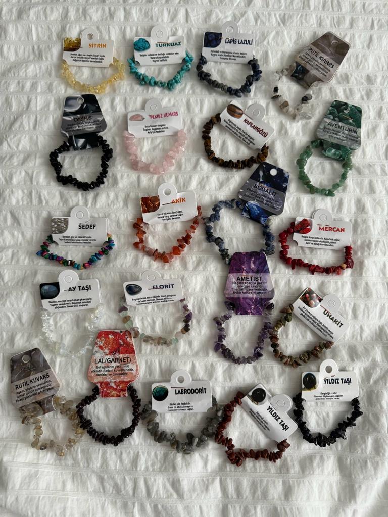 Labrodorit Kahverengi Kırık Doğaltaş Bileklik