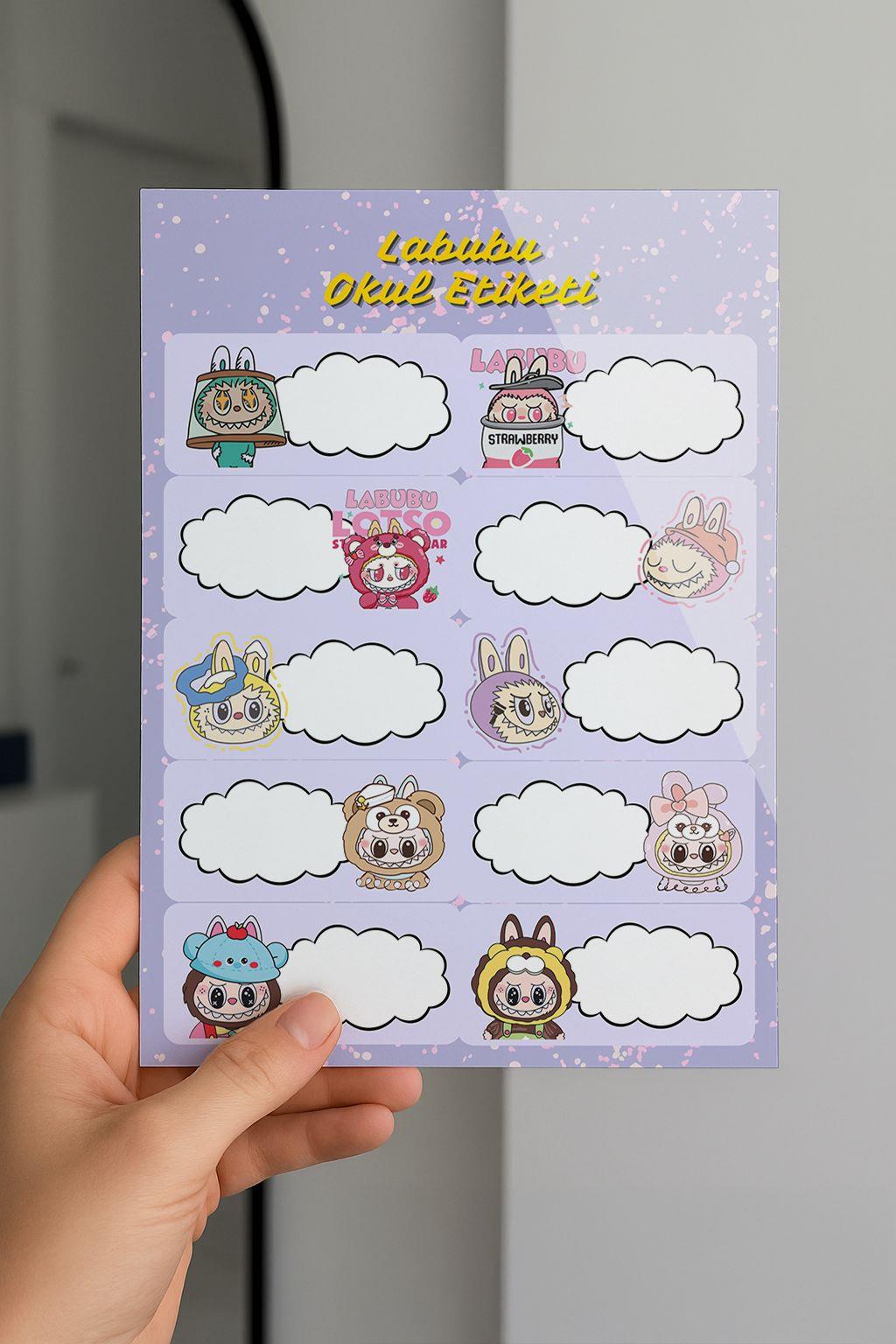 Labubu 2 Okul Etiketi 3 lü Paket